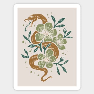 Abstract Mid Century Snake Flowers Sticker